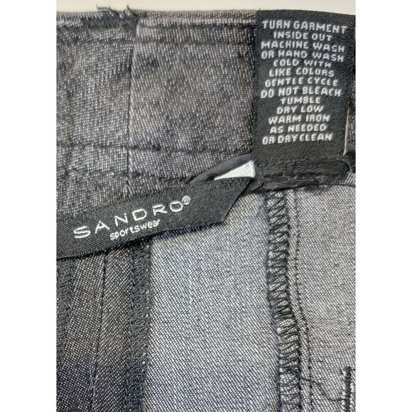 Sandro Sportswear Cropped Pants Grey Womens Size 10 Cotton Blend - Picture 5 of 8